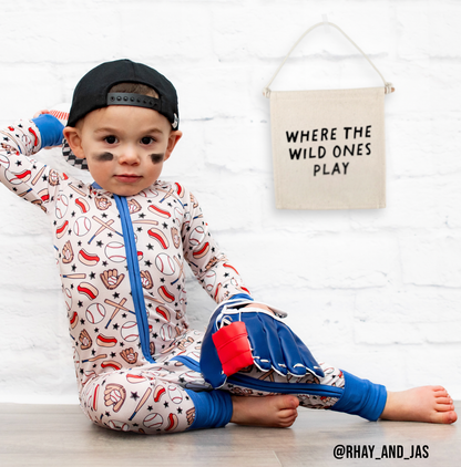 Where The Wild Ones Play Canvas Hang Sign - Kids Decor