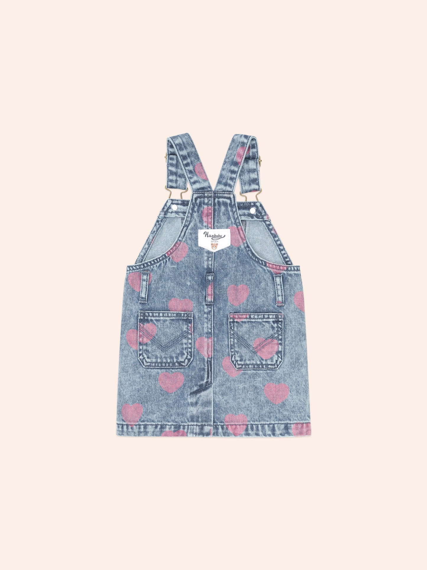Dreamy Denim Hearts Pinafore + Strawberry Rib Tee