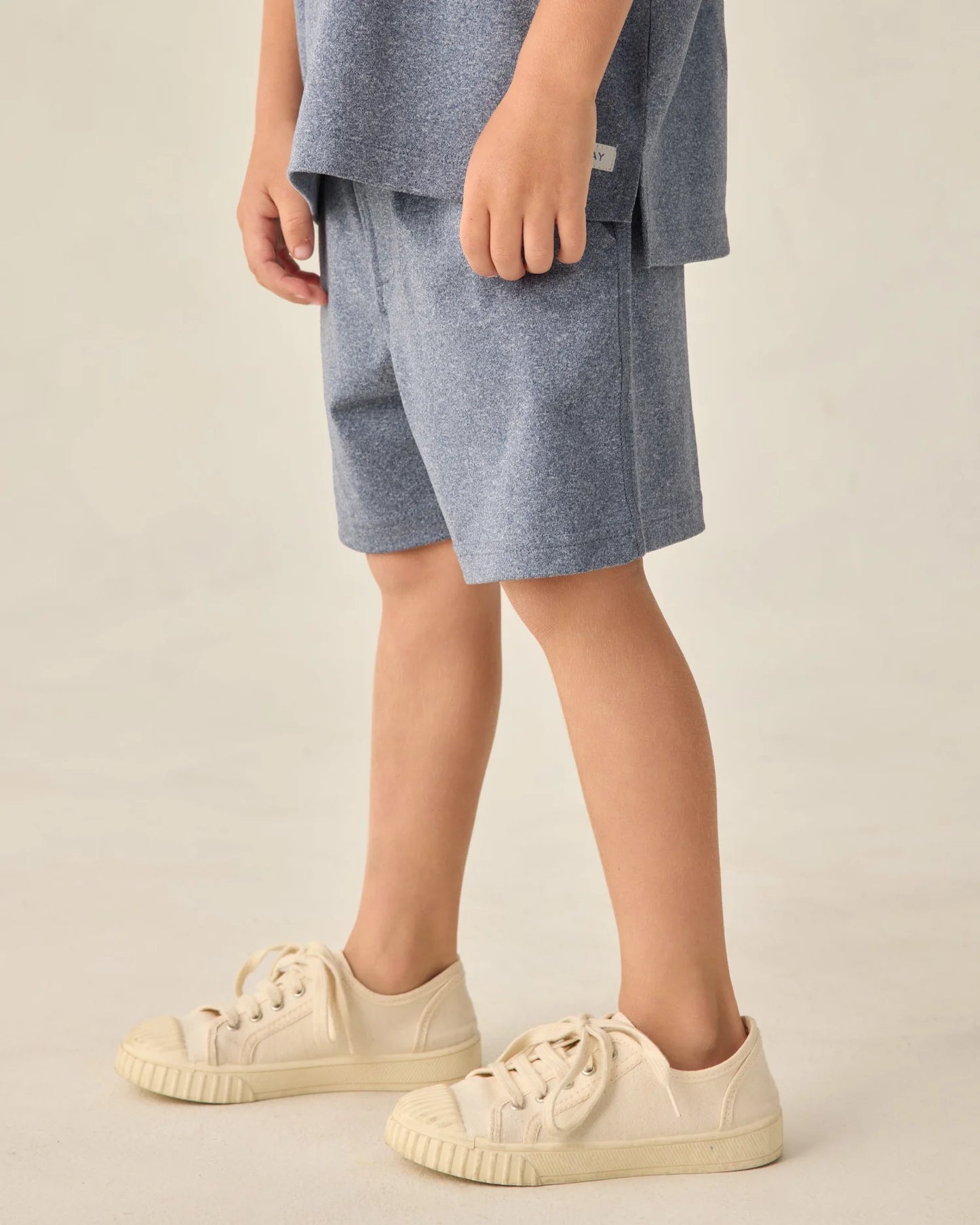 Cove Essential Tee + Short Set Heathered Marine
