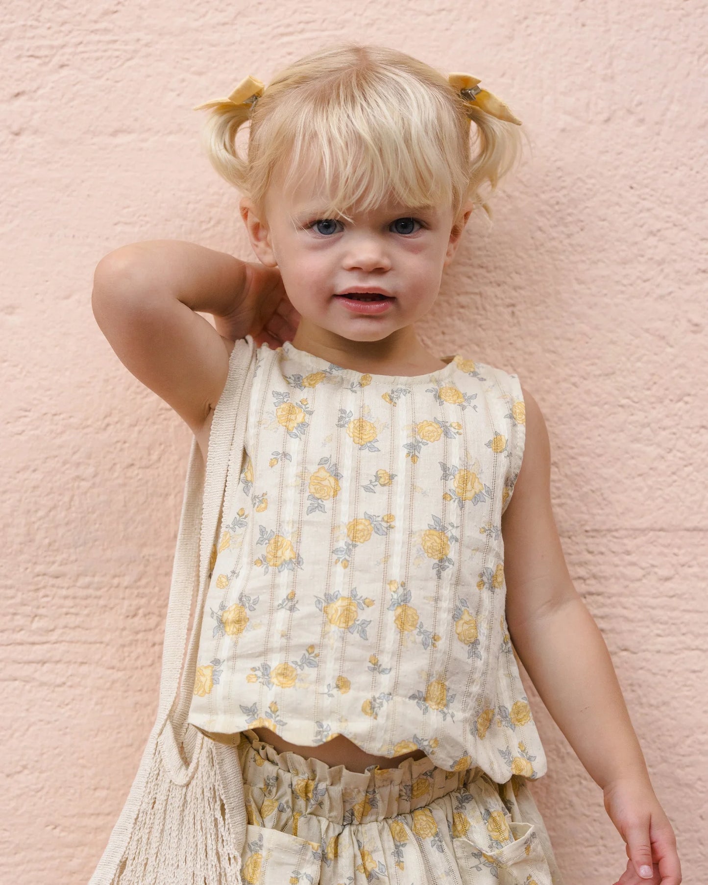 Lenny Top + Bottom Set- Lemon Ditsy Flower