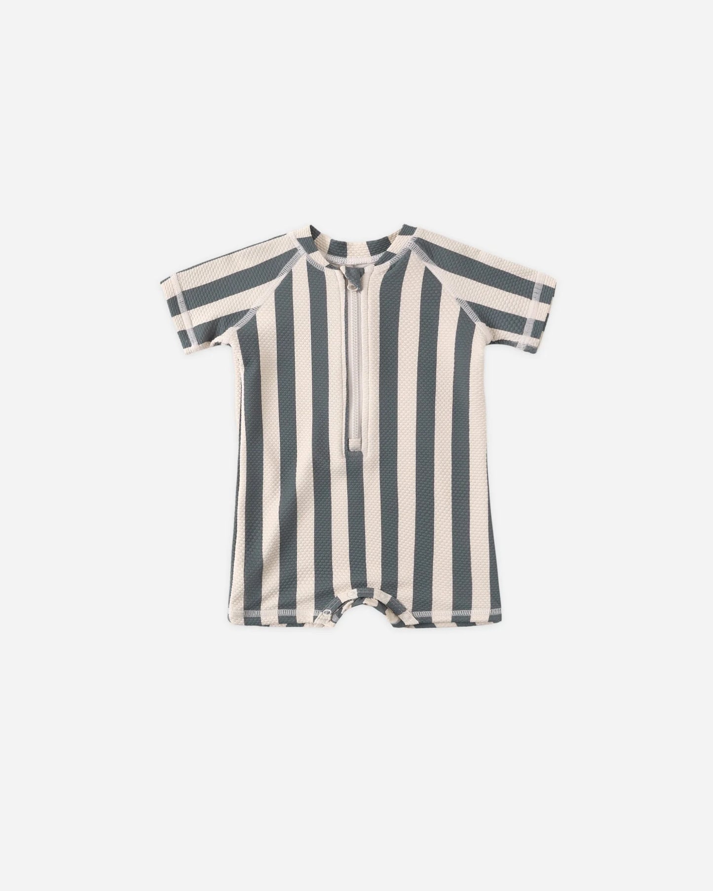 Zip Rashguard One-Piece Retro Ocean Stripe