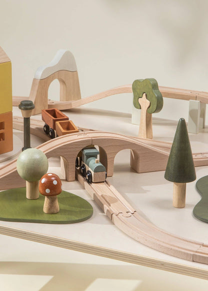 Wooden Train & Table Playset