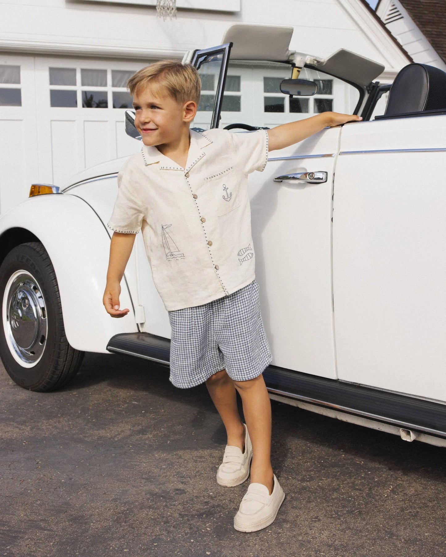 Perry Short || Marine Gingham