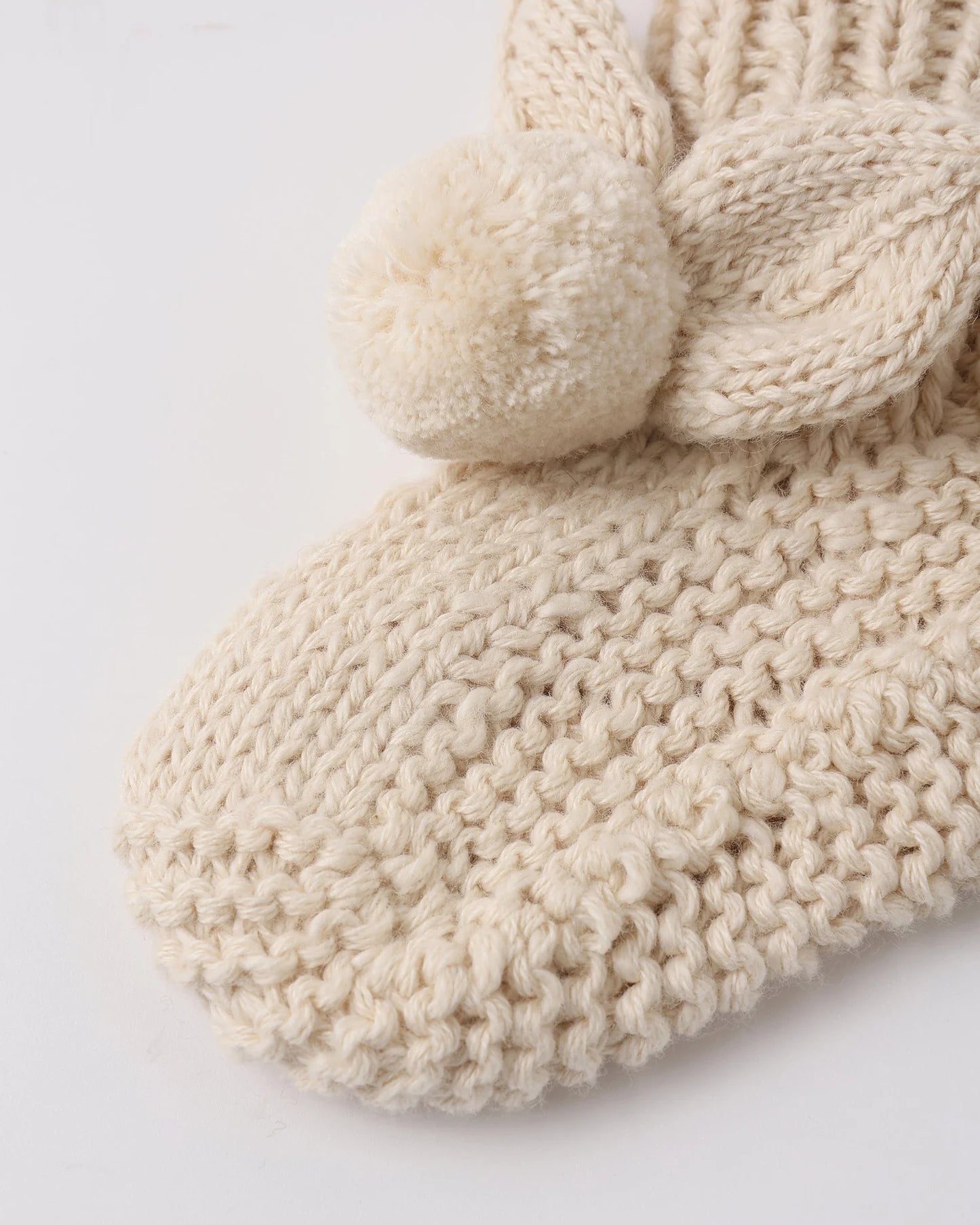 Bunny Knit Booties Ecru
