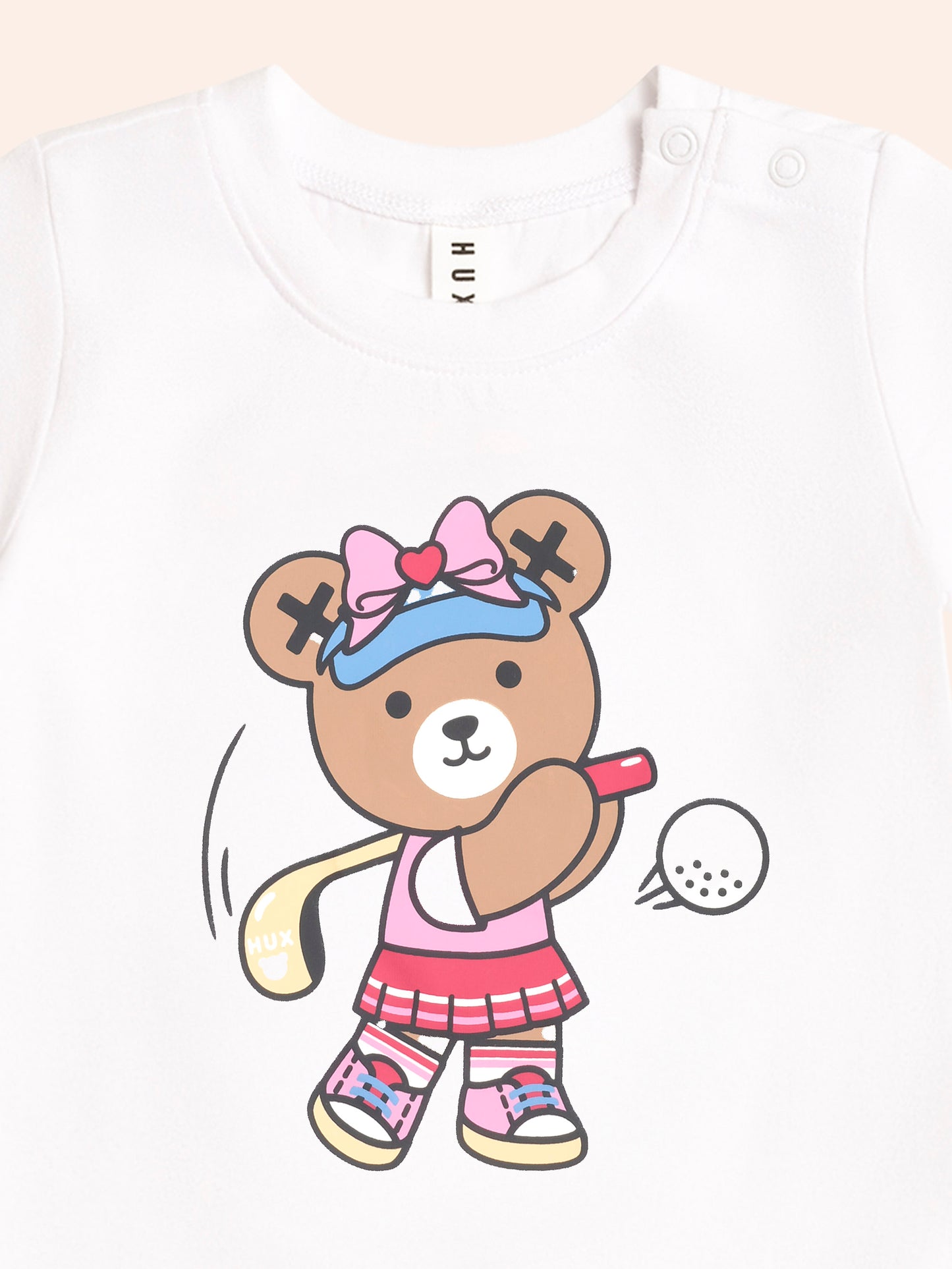 Golfer Huxette Tee + Strawberry Rib Bike Short Set