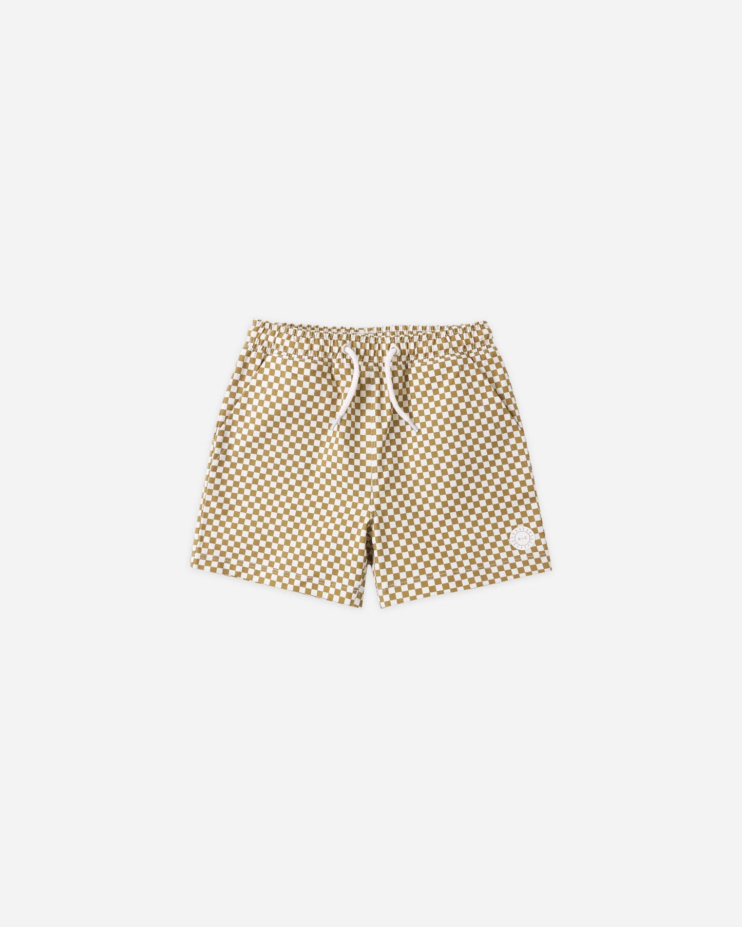 Boardshort Ocre Check + Short Sleeve Rashguard Citron