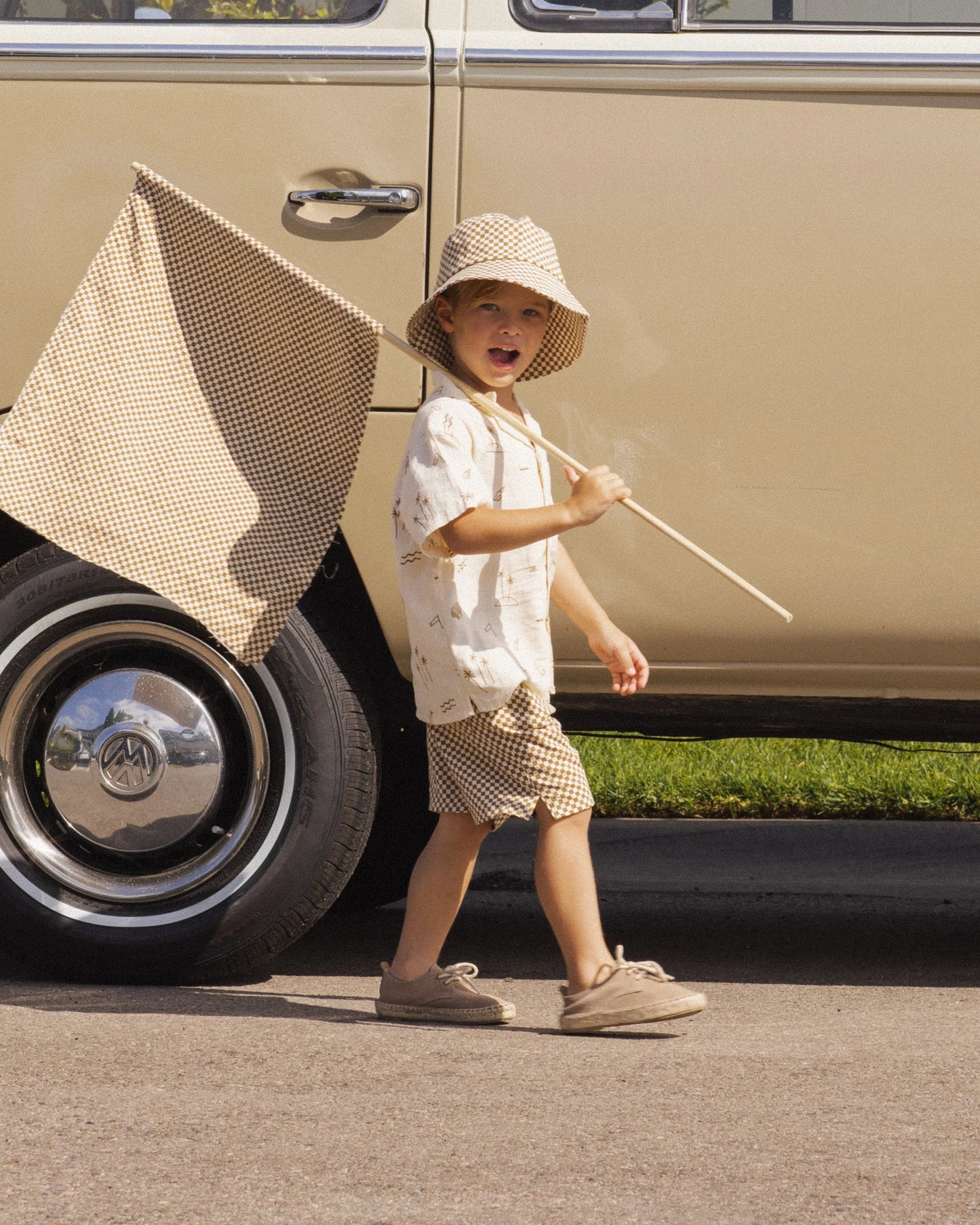 Bucket Hat Ocre Check