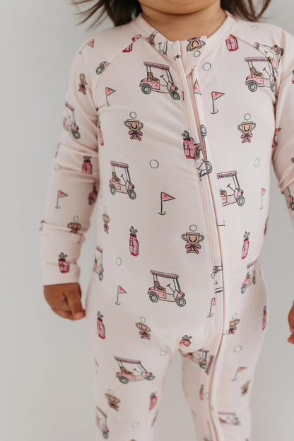 Pink Golf Zipper Romper