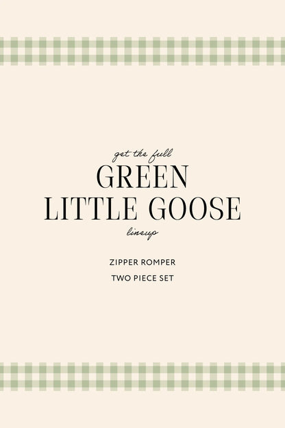 Green Little Goose Zipper Romper