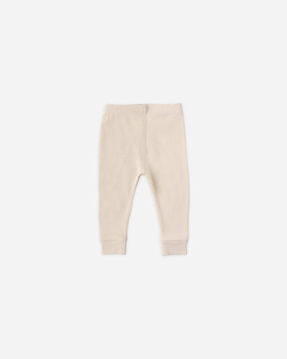 Ribbed Henley Bodysuit + Legging Set- Ecru