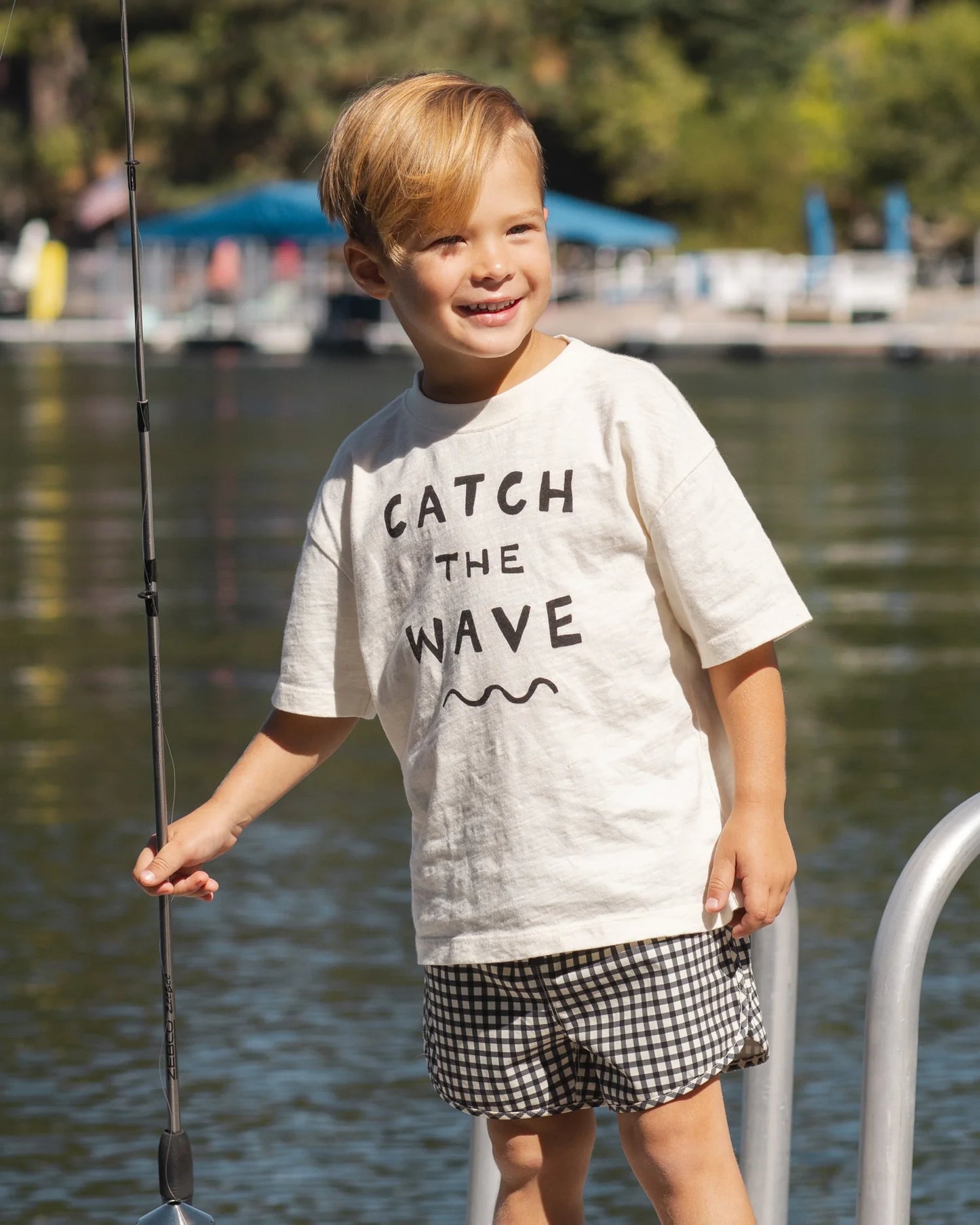 Swim Trunk Black Gingham