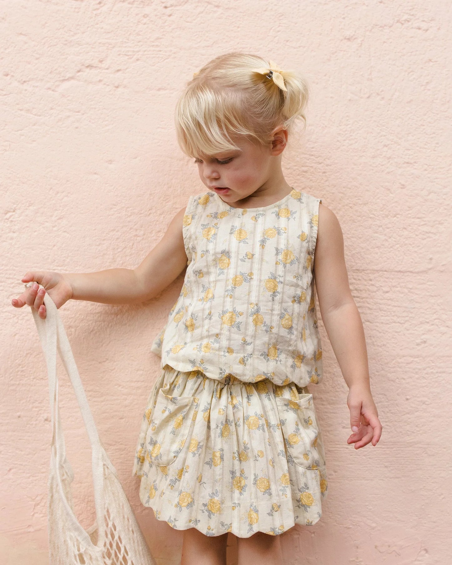 Lenny Top + Bottom Set- Lemon Ditsy Flower
