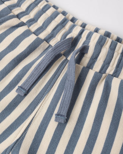 Oversized Crew + Short Set || Marine Stripe