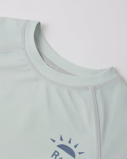 Long Sleeve Rashguard Seafoam + Swim Trunk || Wave Stripe