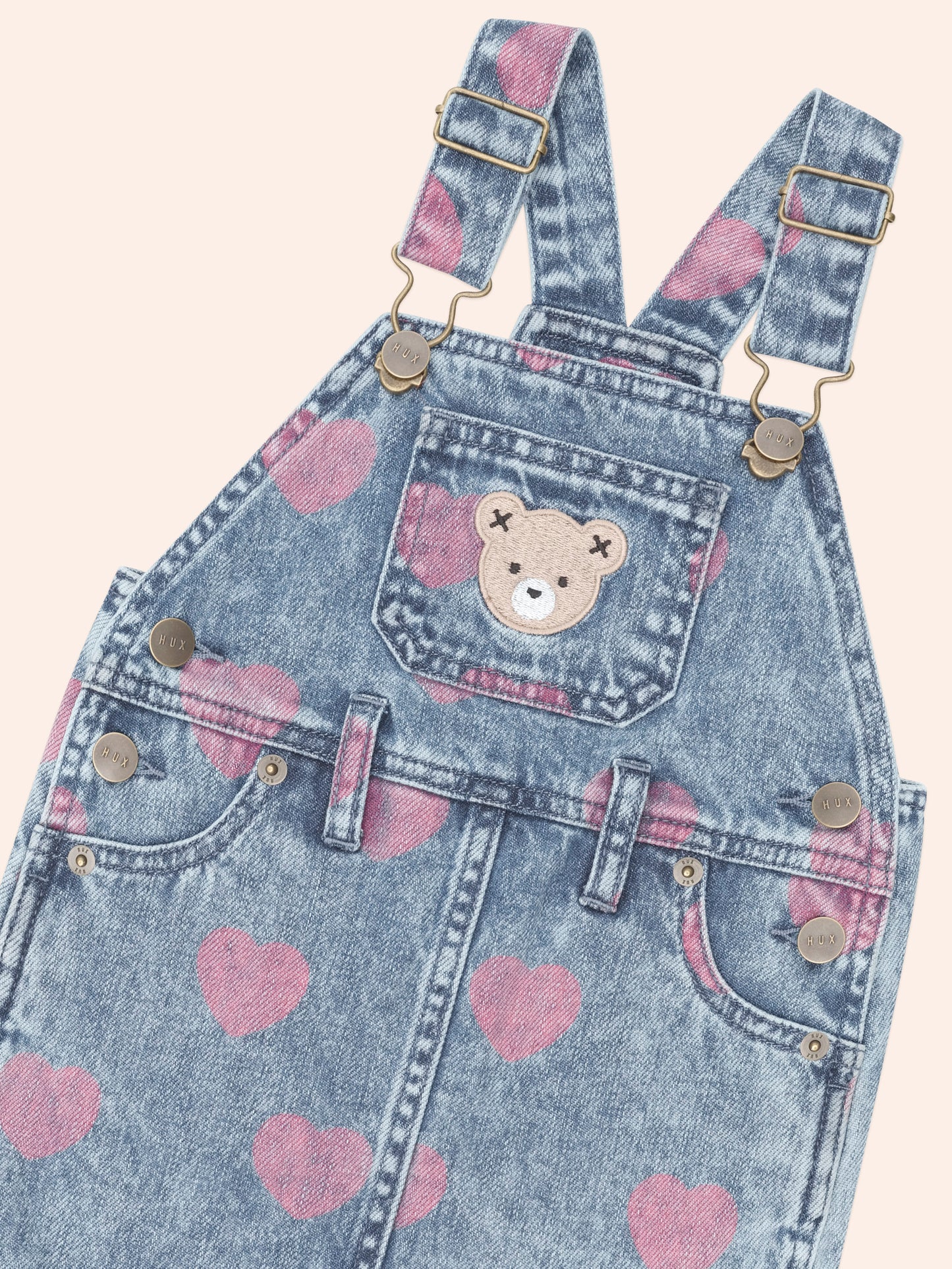 Dreamy Denim Hearts Pinafore + Strawberry Rib Tee