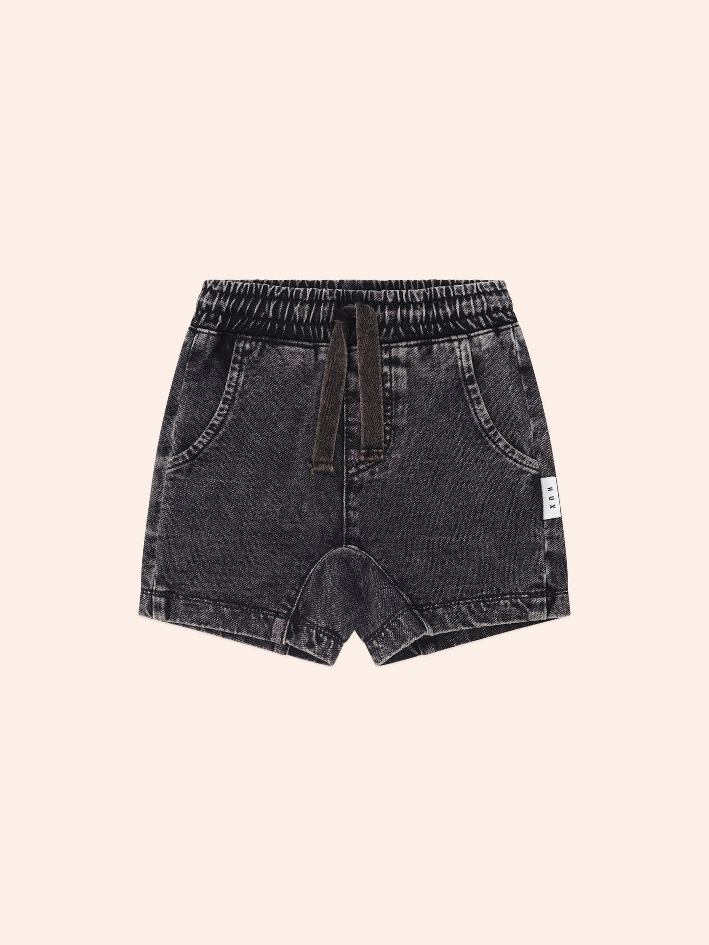 Black Knit Denim Gusset Short