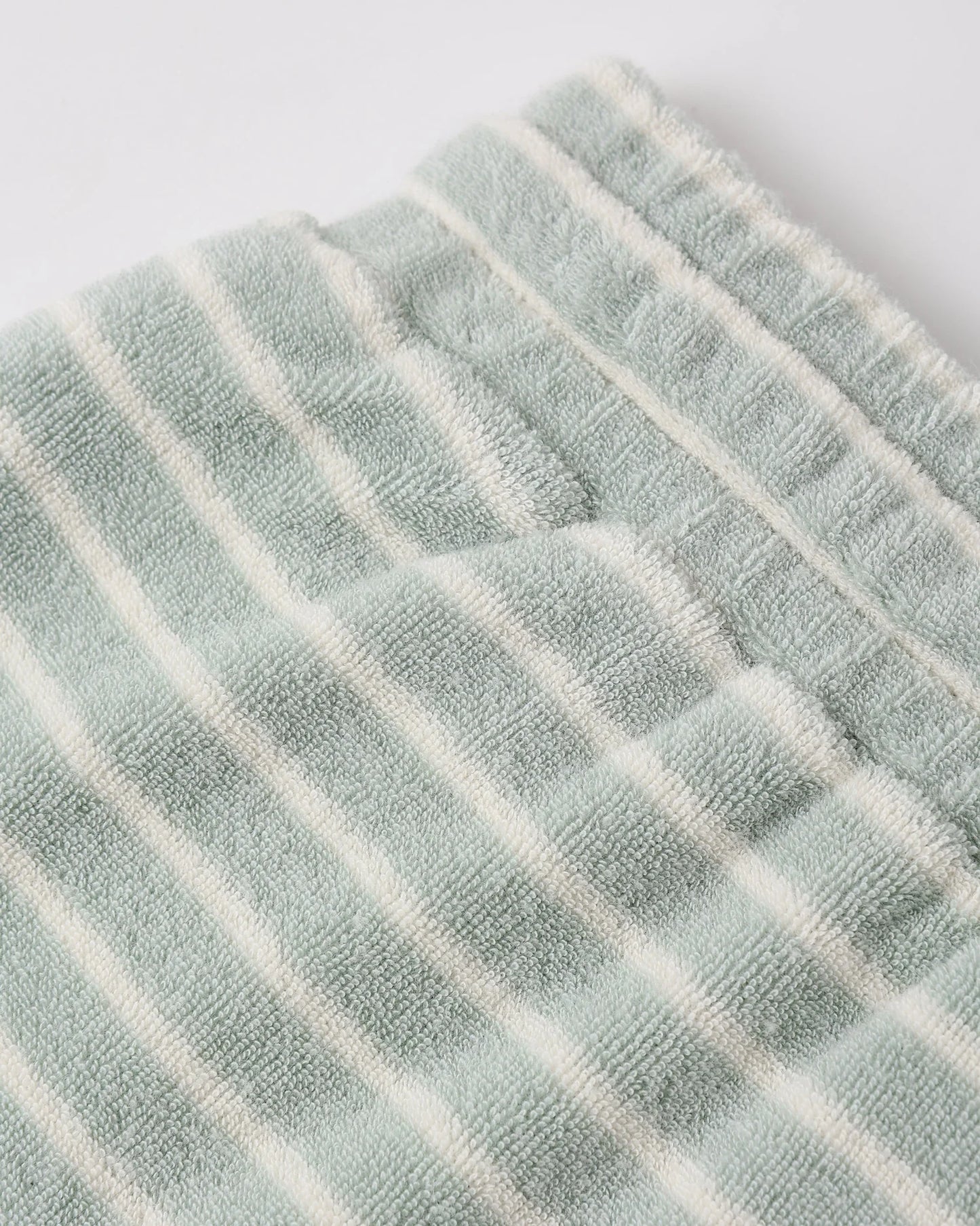 Terry Relaxed Tee + Short Set- Seafoam Stripe