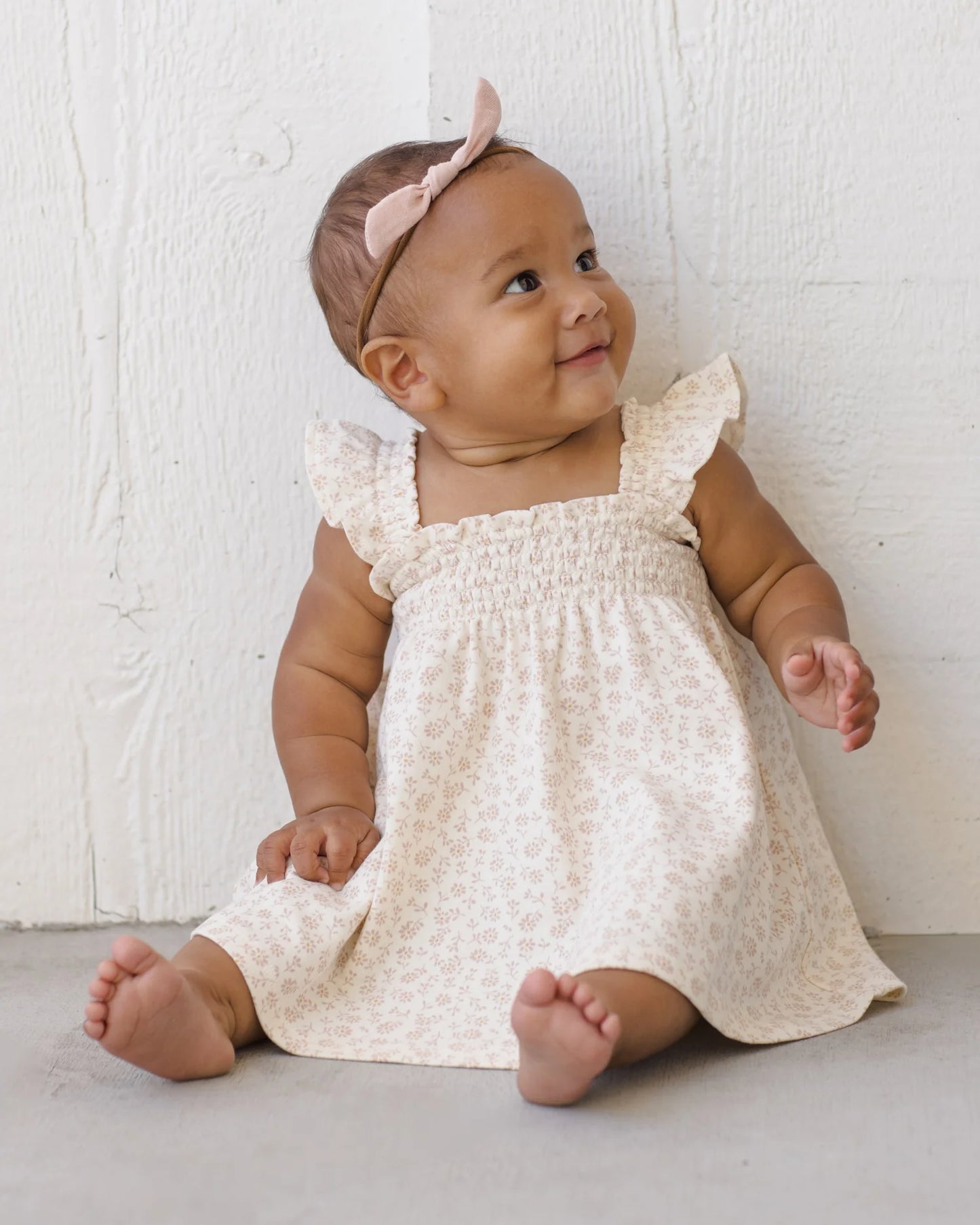 Smocked Jersey Dress Ditsy