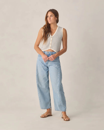 Women's Knit Vest Marine Stripe