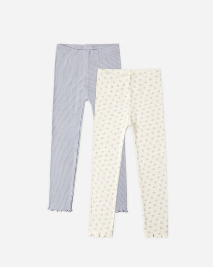 Ribbed Legging Set Natural, Periwinkle