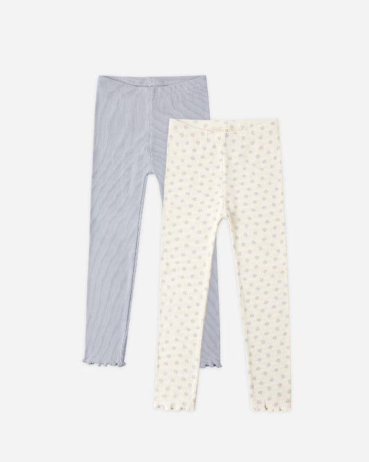 Ribbed Legging Set Natural, Periwinkle