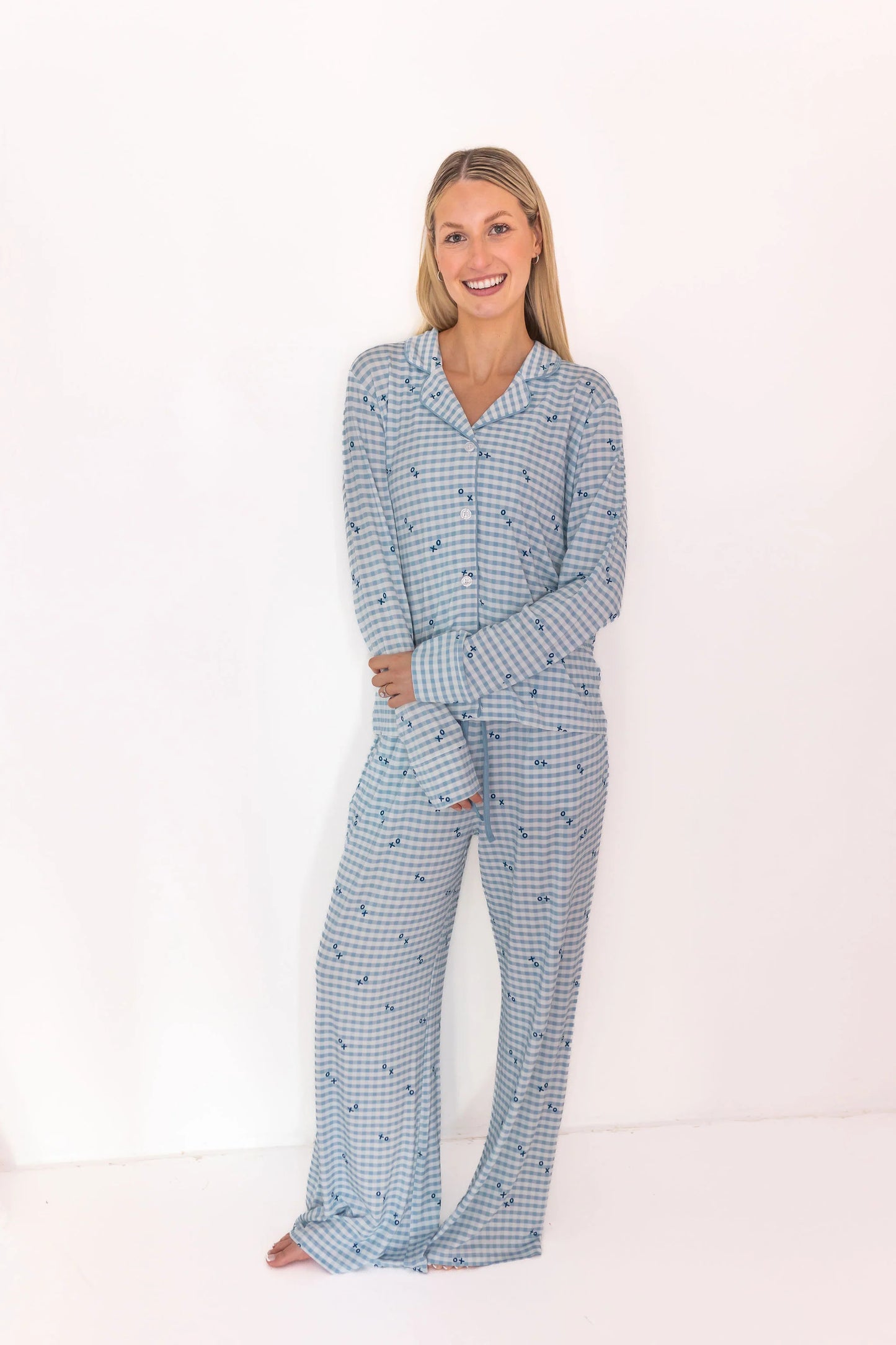 Blue XO Gingham Women's Set