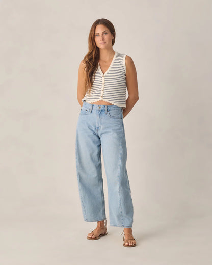 Women's Knit Vest Marine Stripe