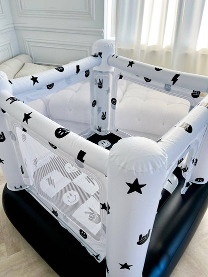 Magic Bounce House – Mini Cordless Indoor Bouncer (Monochrome Smiley)