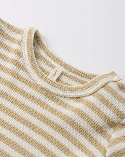 Waffle Top Pant Set Butterscotch Stripe