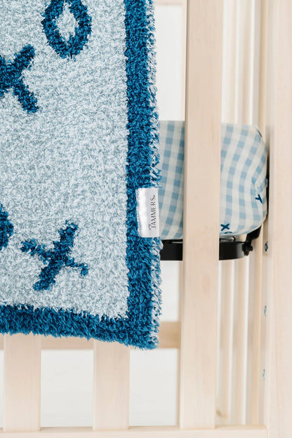 Blue XO Plush Blanket