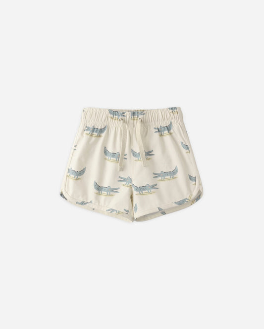 Swim Trunk Alligators + Short Sleeve Rashguard Sea Green