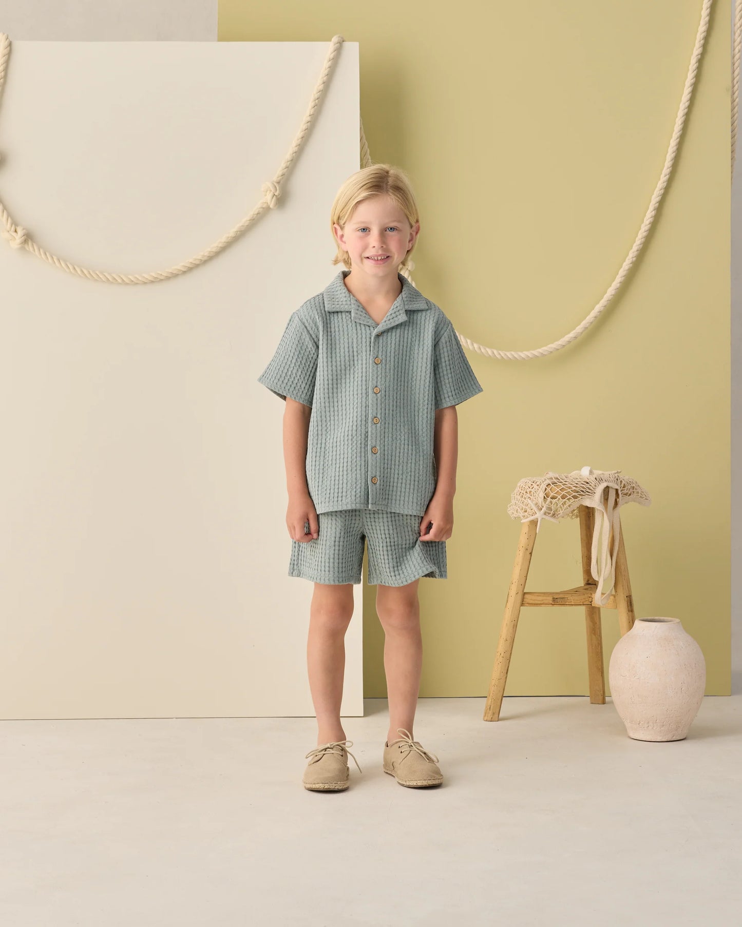 Lapel Collar Shirt Sea Green
