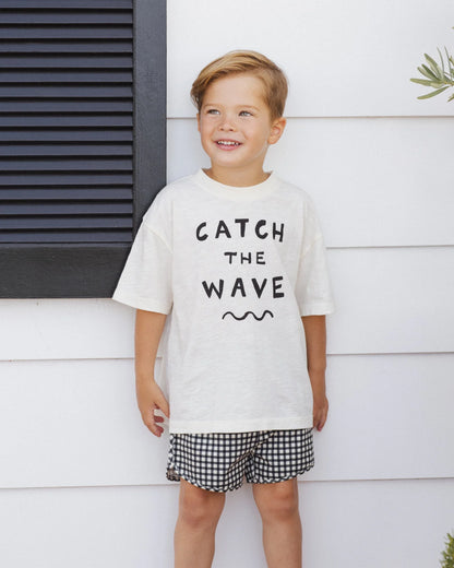 Swim Trunk Black Gingham