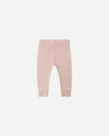 Ribbed Henley Bodysuit + Legging Set- Blush