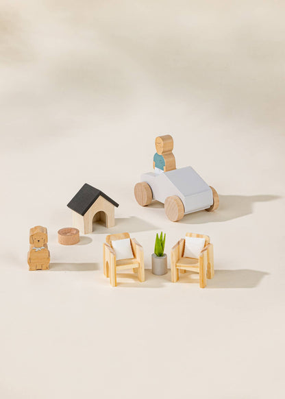 Wooden Doll House Outdoor Furniture & Accessories (8 pcs)