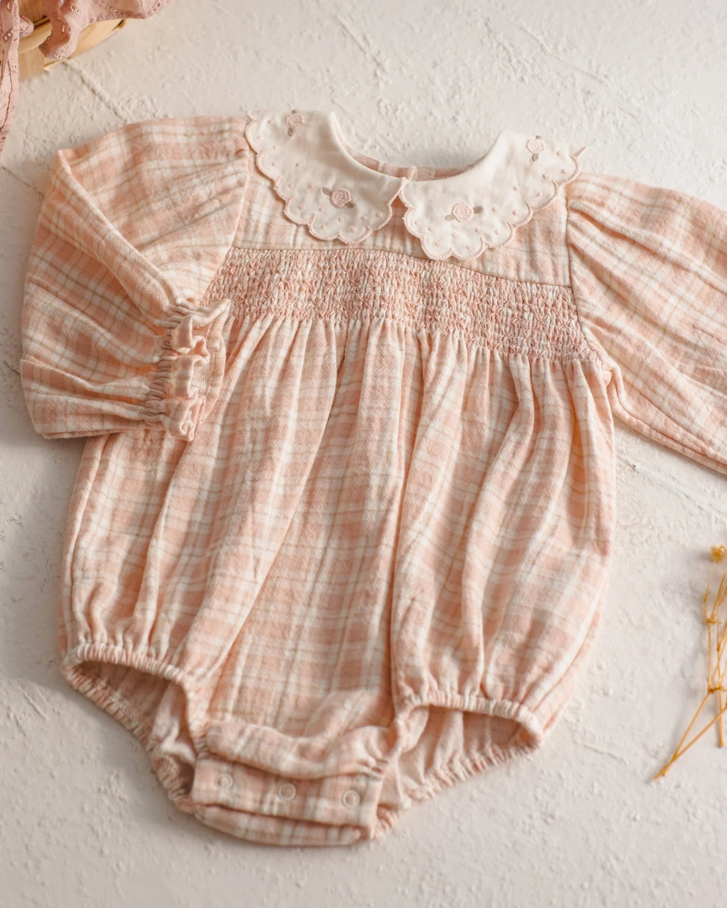 Callie Romper Pink Plaid