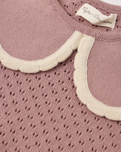 Pointelle Collared Top + Pointelle Knit Pant | Rosewood