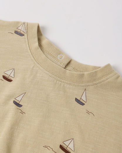 Relaxed Bubble Romper || Sailboats