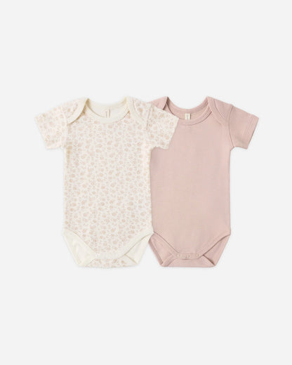 Short Sleeve Bodysuit Pack Ditsy + Baby Pant Blush