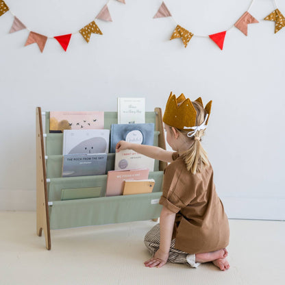 Recycled Fabric Kids Book Rack - Solid Colours