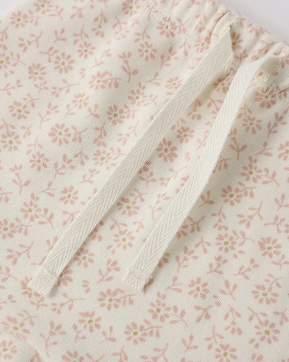Wrap Top + Footed Pant Set Ditsy