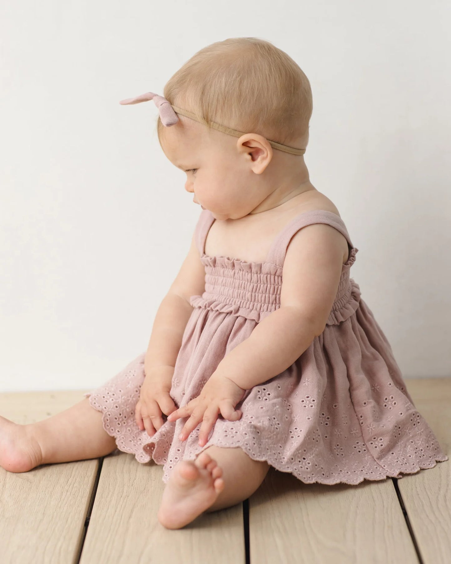 Mae Smocked Top + Bloomer Set Mauve