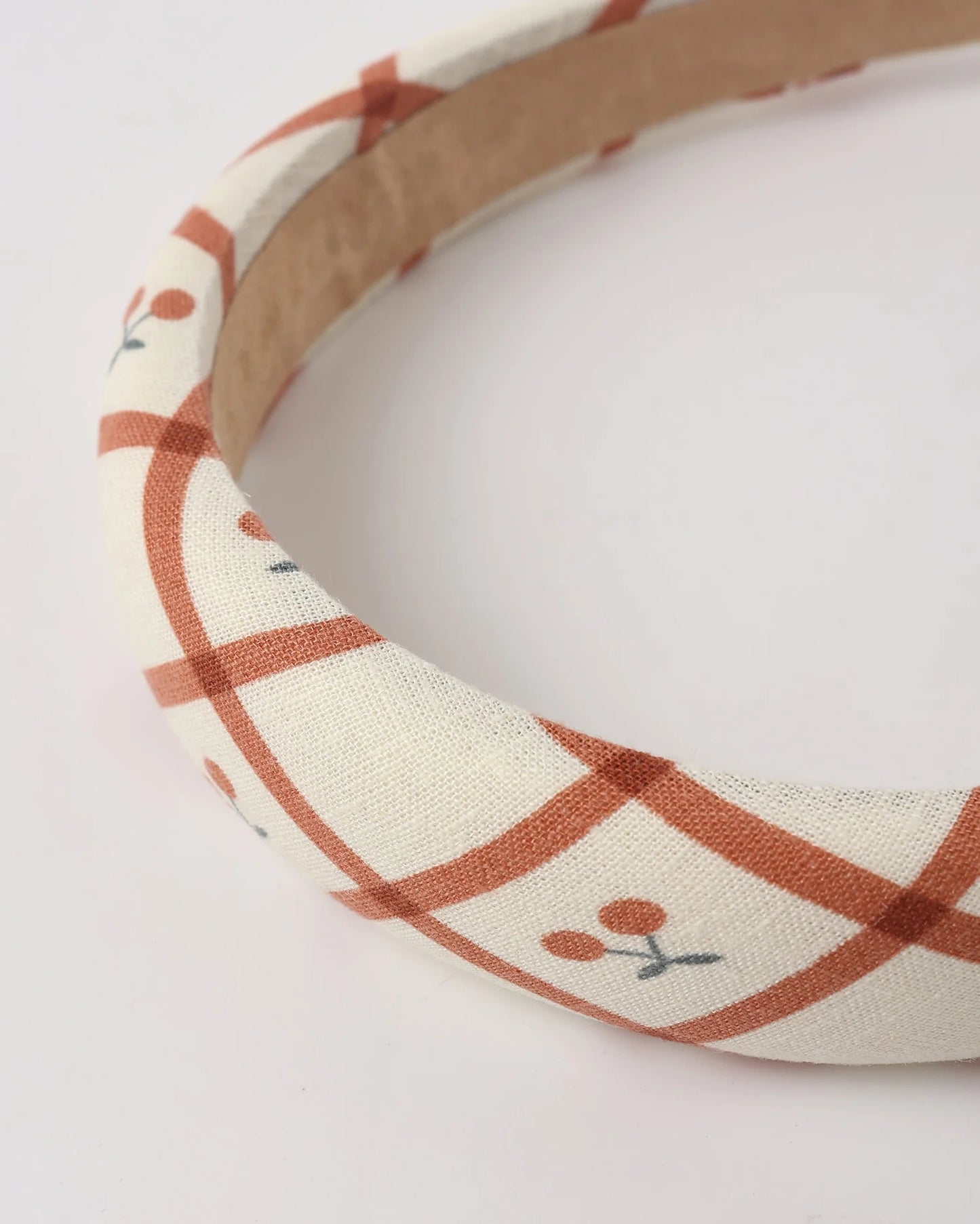 Padded Headband Cherry Check