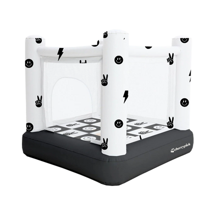 Magic Bounce House – Mini Cordless Indoor Bouncer (Monochrome Smiley)