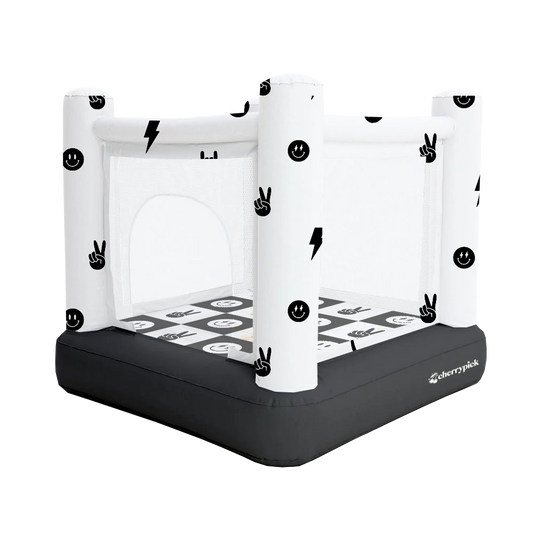 Magic Bounce House – Mini Cordless Indoor Bouncer (Monochrome Smiley)