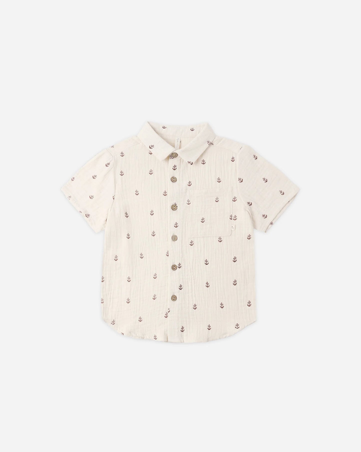 Collared Short Sleeve Shirt || Anchors