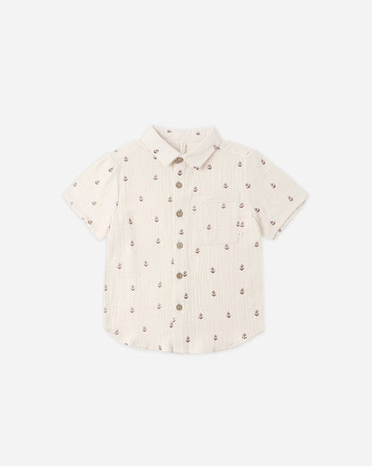 Collared Short Sleeve Shirt || Anchors