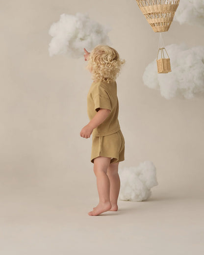 Waffle Tee + Short Set Honey