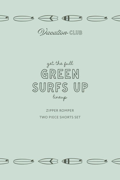 Green Surfs Up Two Piece Short Set