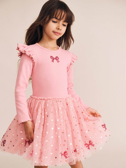 Sequin Bow Tulle Dress